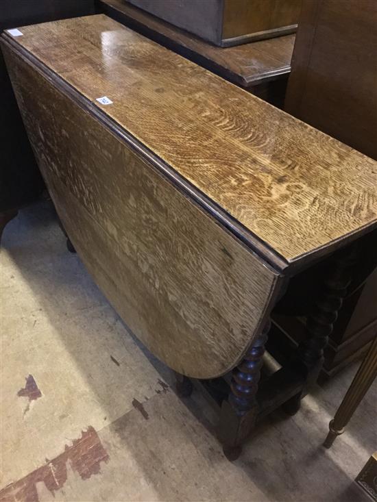 Oak drop leaf table & another